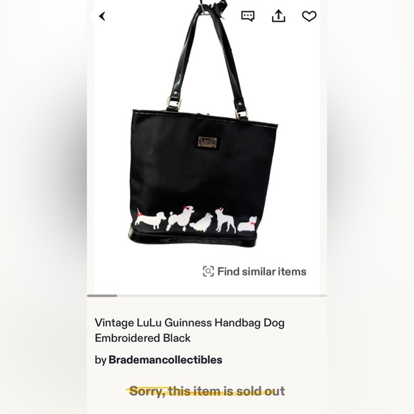 Lulu Guinness Black Nylon with Dog Motif - Picture 10 of 17